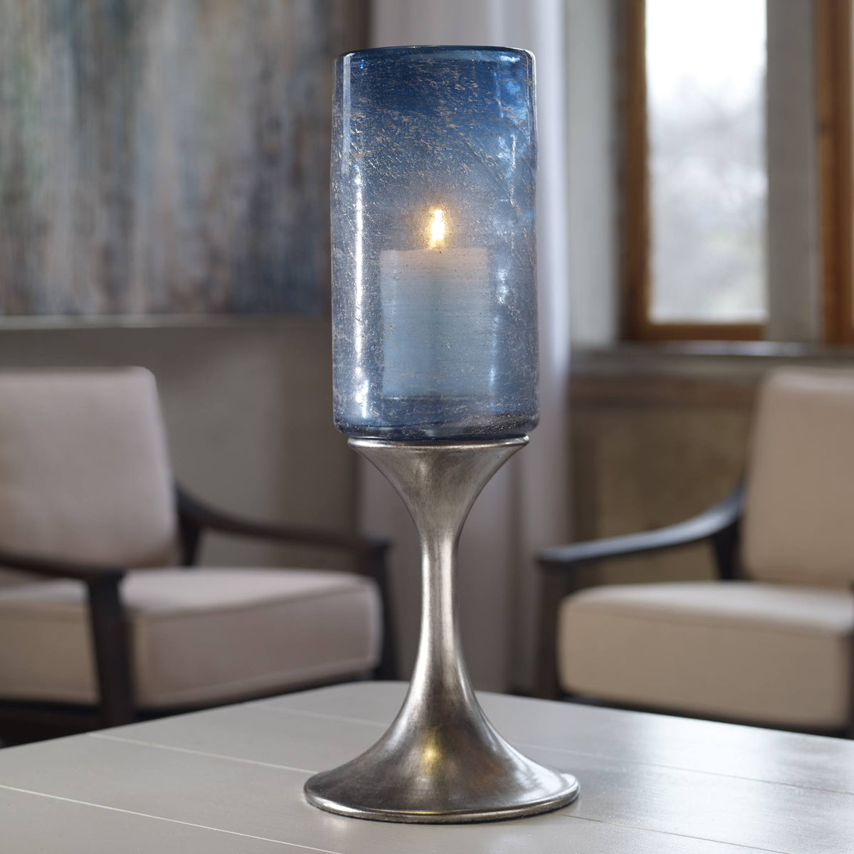 Blown Glass Candleholder V97725
