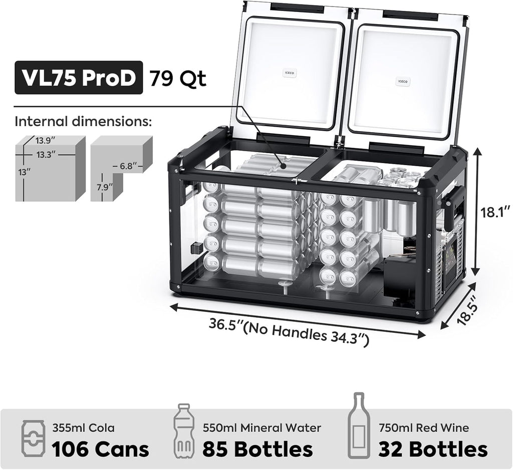 79.2 Quarts Dual Zone Portable Refrigerator N26879