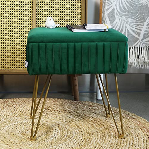 White Velvet Vanity Stool with Back I341