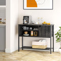 Rustic Brown Kitchen Sideboard with Adjustable Shelves L18011