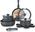 15-Piece Granite Non-Stick Cookware Set with Removable Handles K743735
