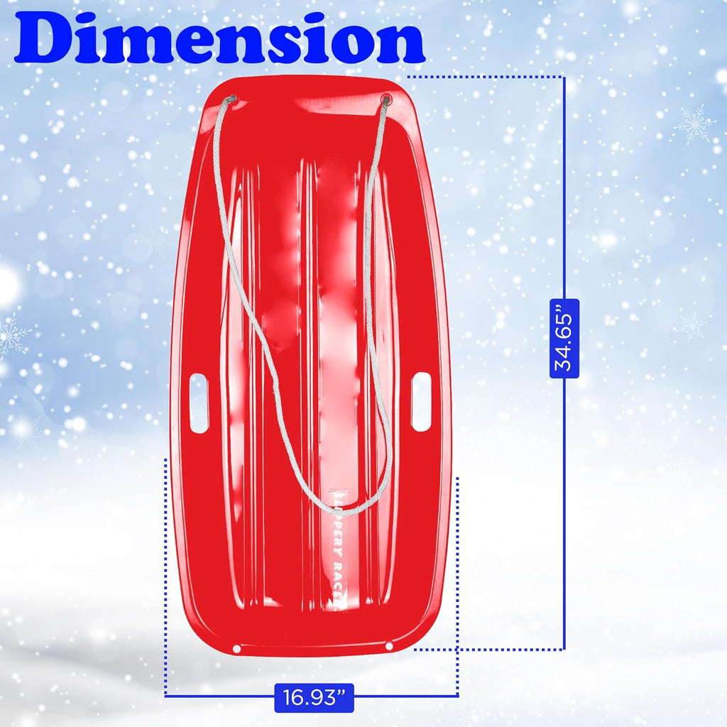 Flexible Plastic Toboggan Snow Sled with Pull Rope T97805
