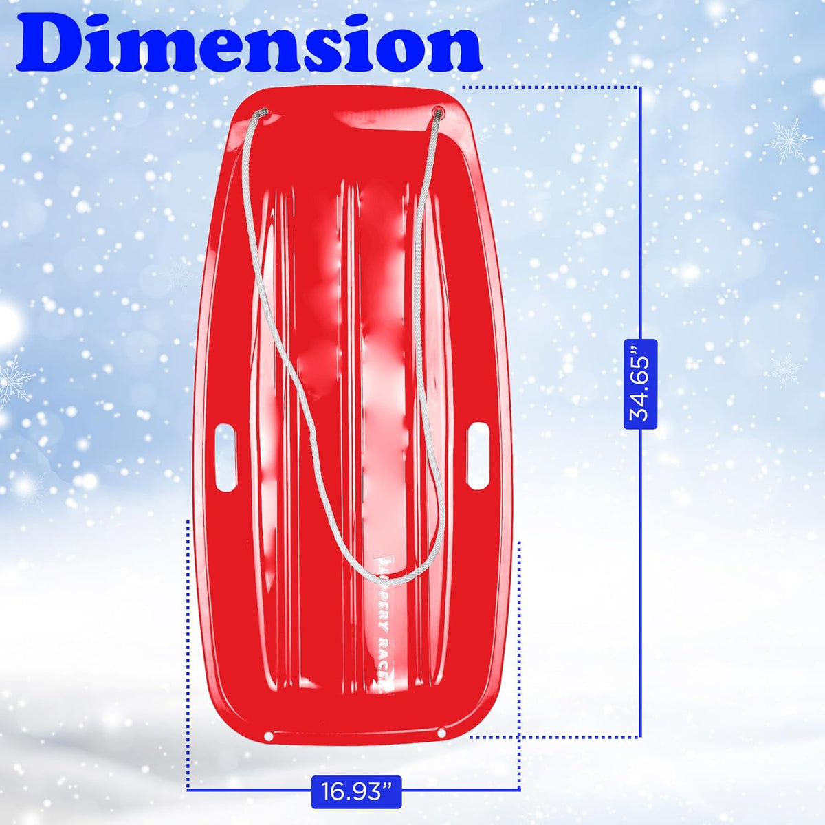 Flexible Plastic Toboggan Snow Sled with Pull Rope T97805