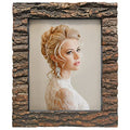 8x10 Rustic Wood Picture Frame with Real Bark L2626