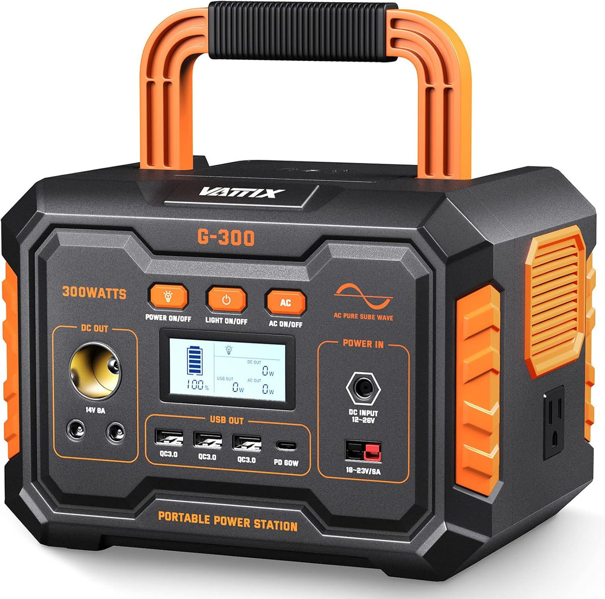 300W 296Wh 80000mAh Solar Generator with 110V AC Outlet X30480