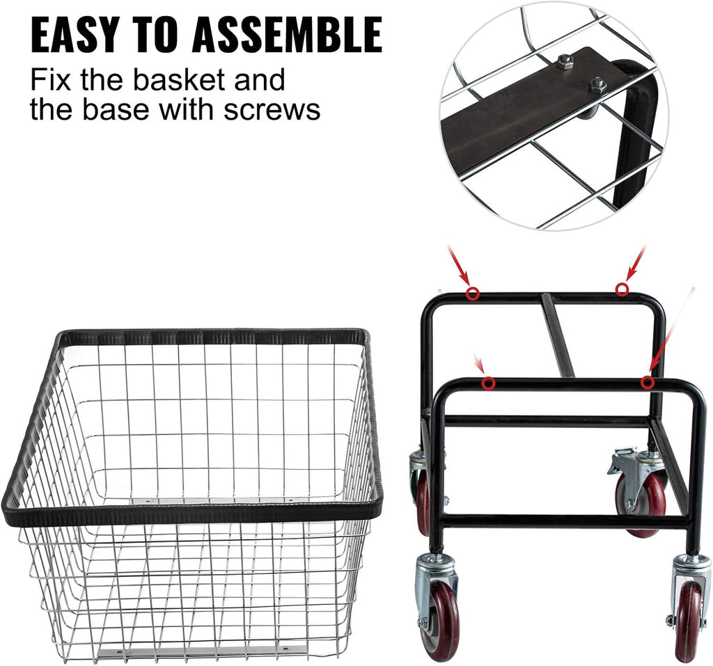 2.5 Bushel Wire Laundry Cart with Wheels Z504