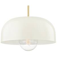 1-Light Large Pendant Aged Brass & Cream Z521