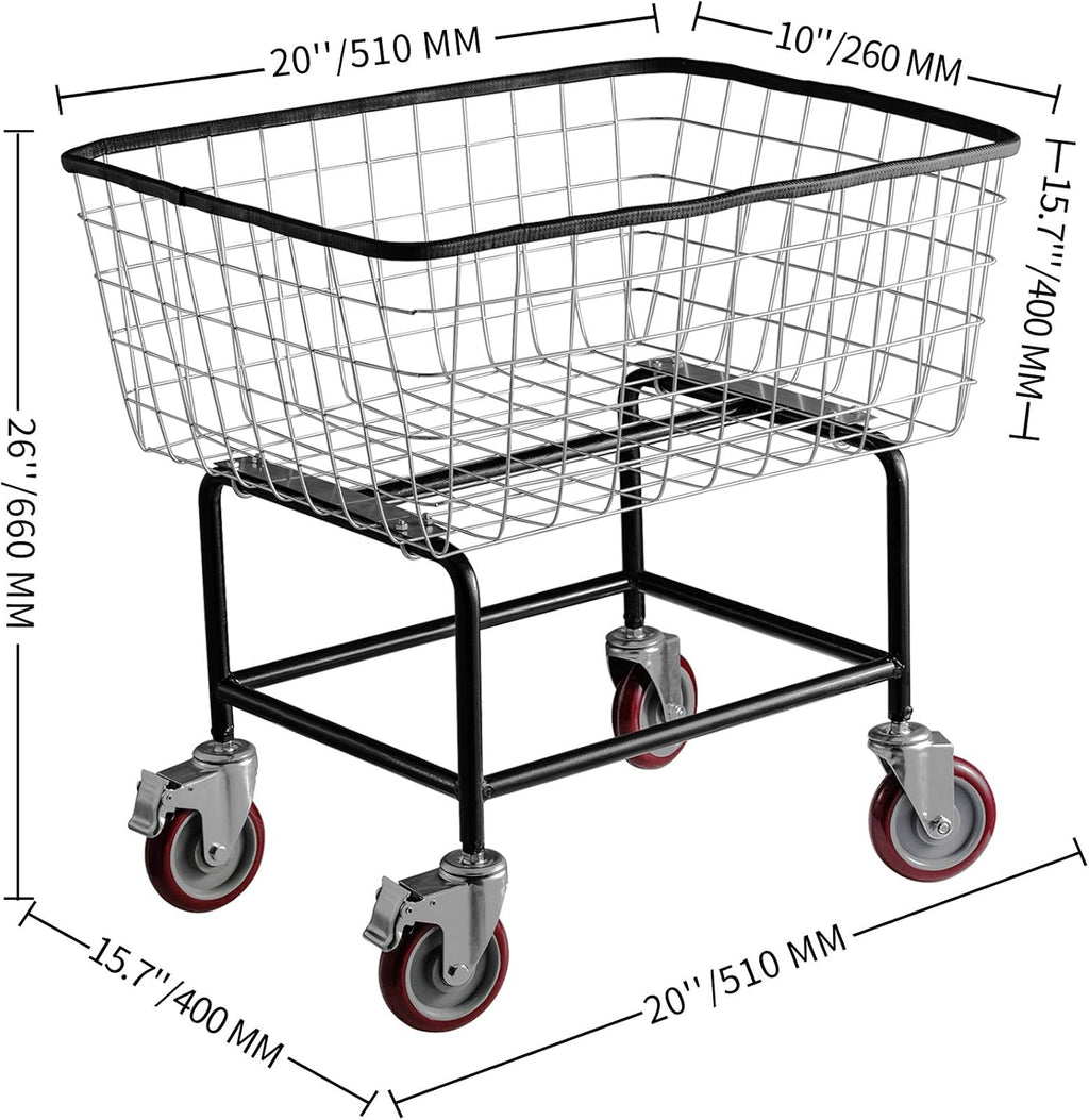 2.5 Bushel Wire Laundry Cart with Wheels Z504