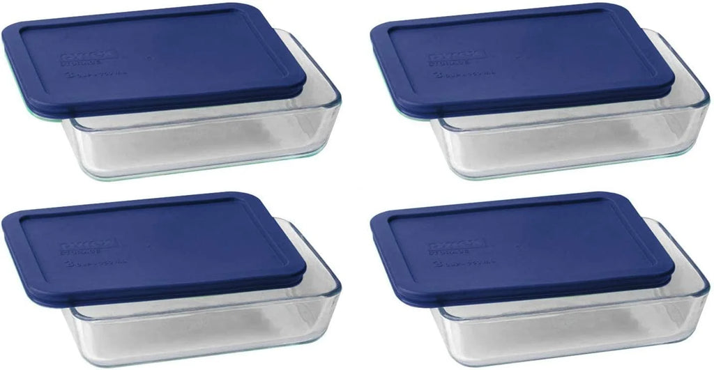 3 Cup Rectangular Dish With Plastic Cover (4) R4202