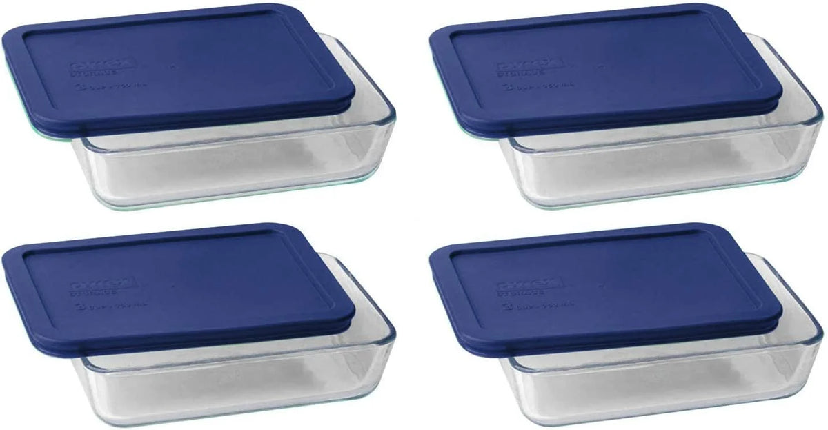 3 Cup Rectangular Dish With Plastic Cover (4) R4202