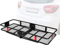 60” x 24” x 6.5” Black Hitch Mounted Folding Cargo Carrier D380