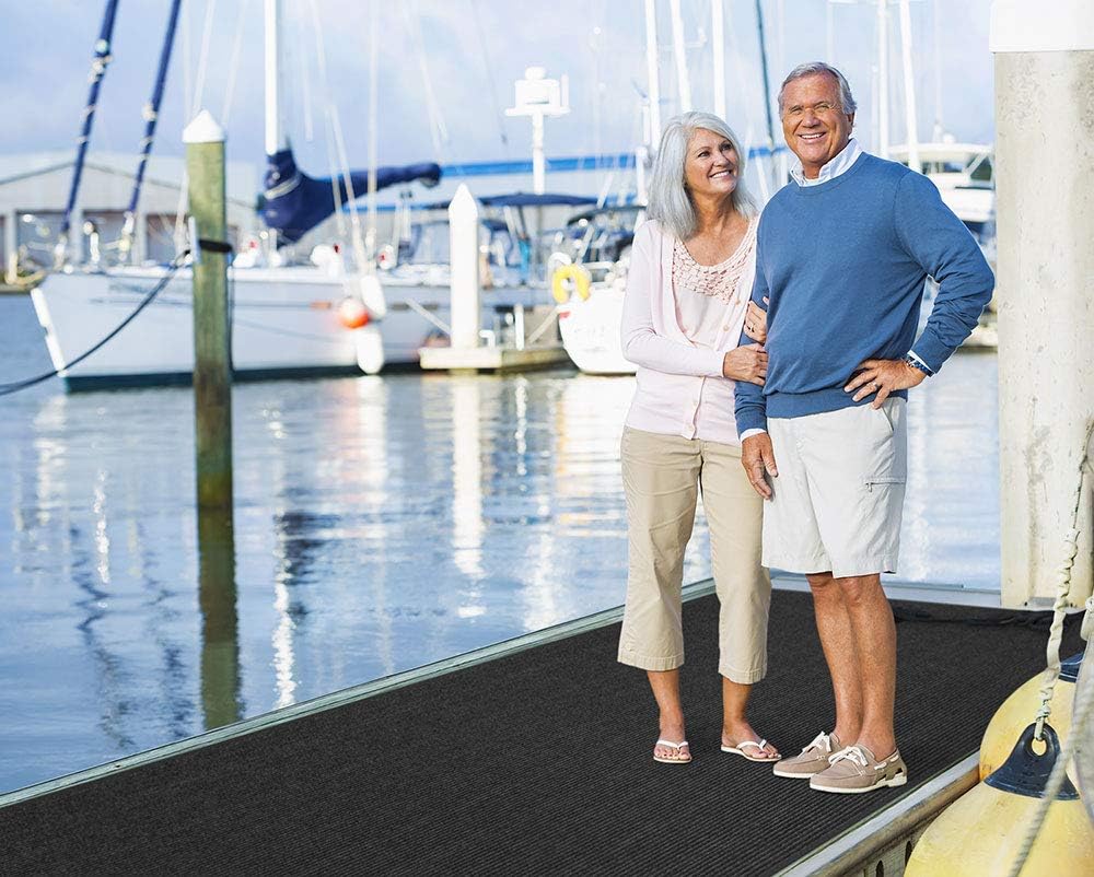 Indoor Outdoor Carpet Runner with Skid-Resistant Rubber Backing C29458
