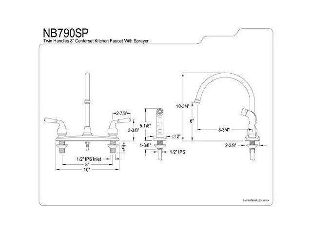 Black Nickel Two-Handle Kitchen Faucet with Side Sprayer P7985