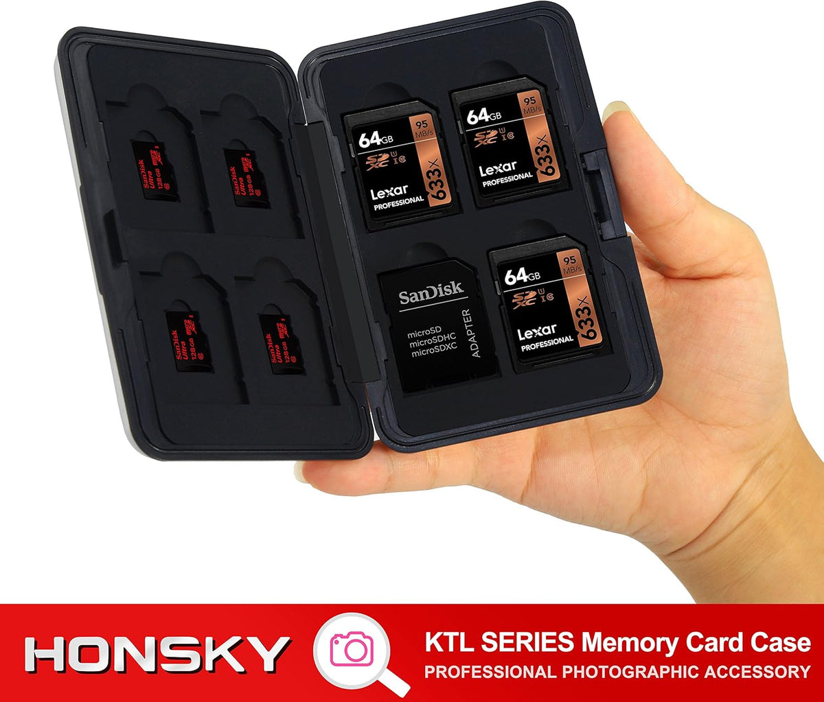 Aluminum Water Resistant Memory Card Carrying Case Organizer D5822
