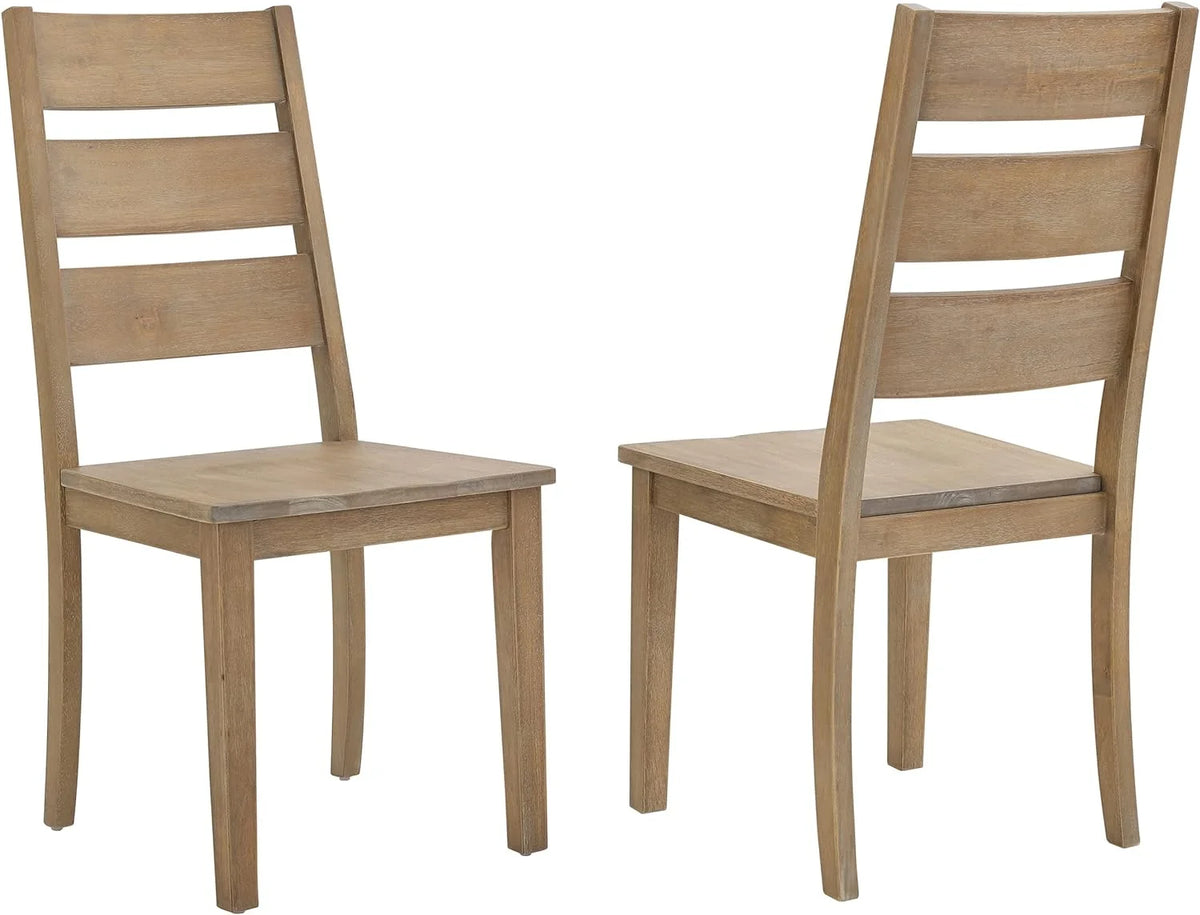 Rustic Brown 2-Piece Ladder Back Dining Chair Set L538