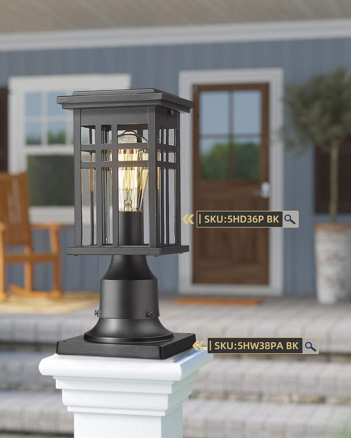 Black Cast Aluminum Pier Mount Base 2 Pack Z5355