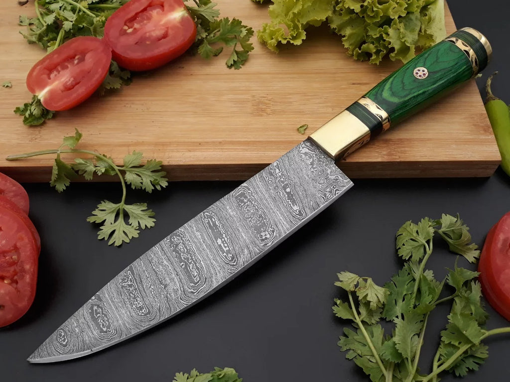 Handmade Damascus Chef Knife Fixed Blade R290