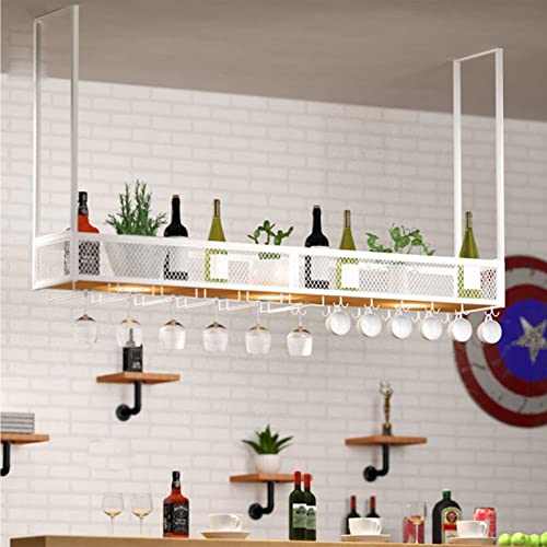 Hanging Wine Rack, 1-layer Wrought Iron Shelving N60192