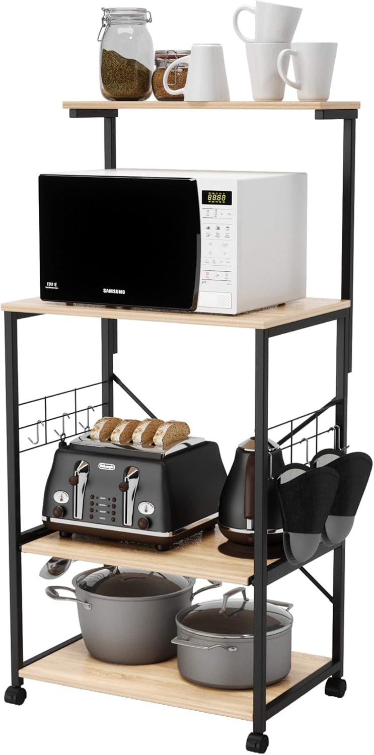 4 Tier Kitchen Bakers Rack with Storage Shelf S884