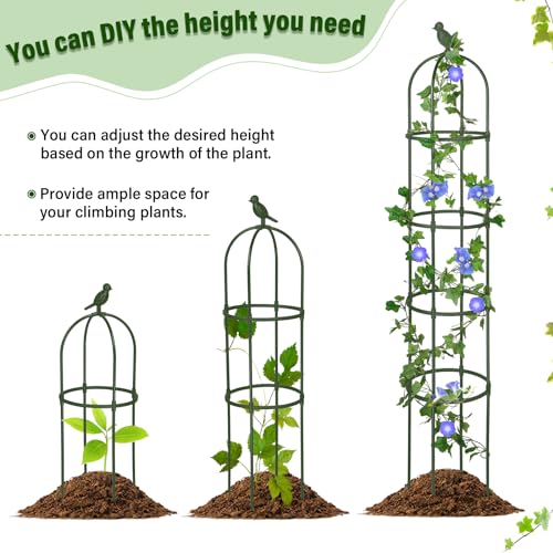 White 4 Pack 6 ft Metal Garden Obelisk Trellis V14849