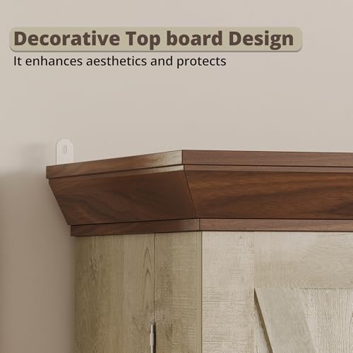 9 Shelves 4 Barn Doors Kitchen Pantry Cabinet V8781
