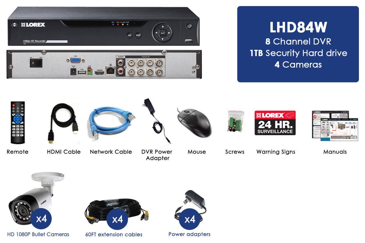 8 Channel 4 Cameras Weatherproof DVR Surveillance Security System X30602