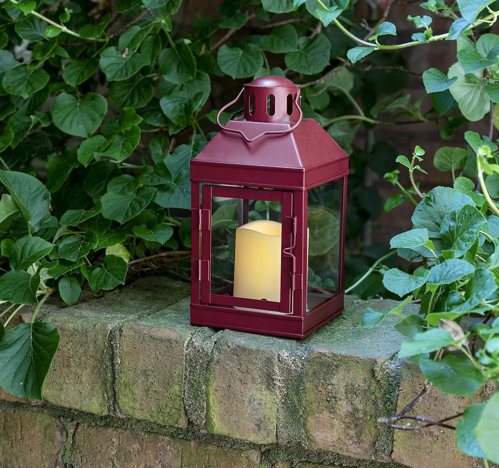 9 Inch Decorative Outdoor Lantern with LED Flameless Candle R5736