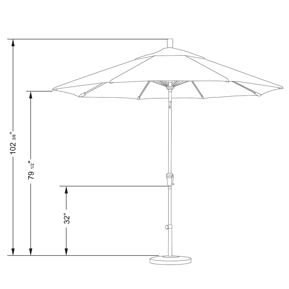 9 ft. Aluminum Auto Tilt Patio Umbrella W56116