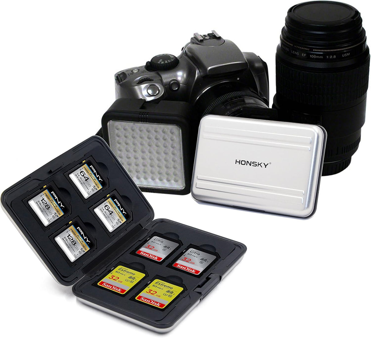 Aluminum Water Resistant Memory Card Carrying Case Organizer D5822