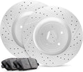 Carbon Geomet Drill/Slot Brake Rotors Kit + Ceramic Brake Pads T246789