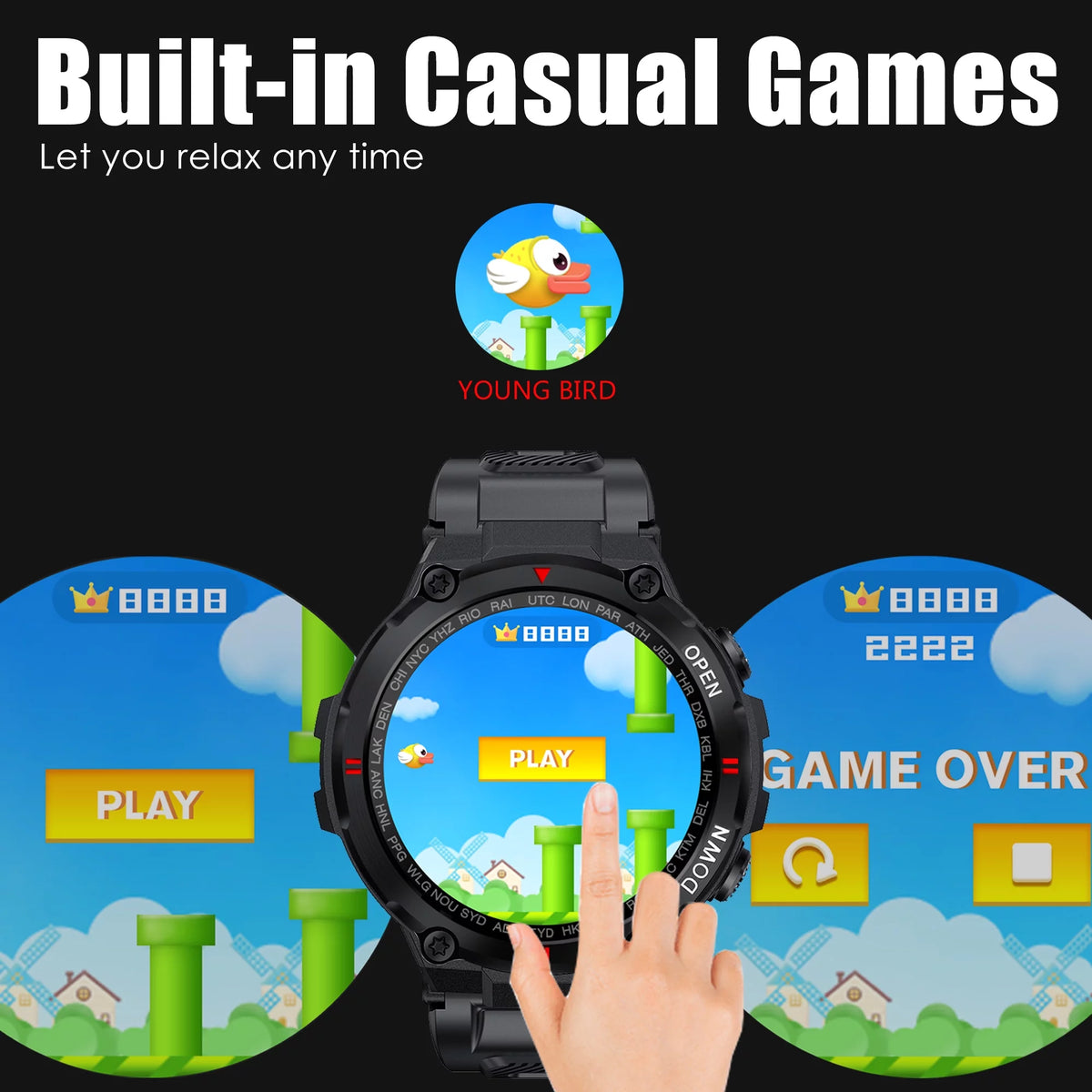 1.3'' HD Touch Screen Tactical Smartwatch K7761