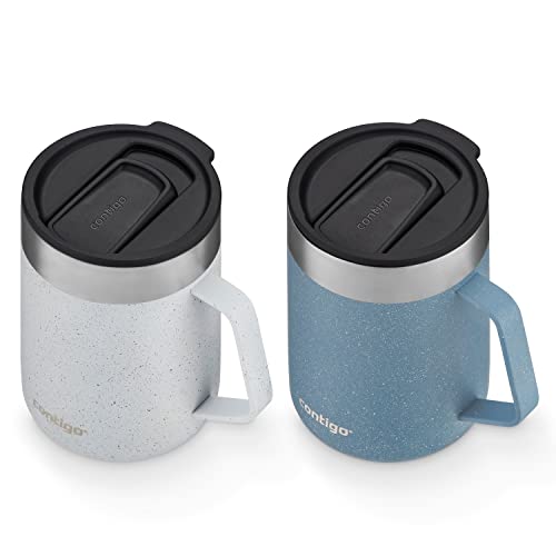 14oz Stainless Steel Vacuum-Insulated Mug with Handle and Splash-Proof Lid K1702