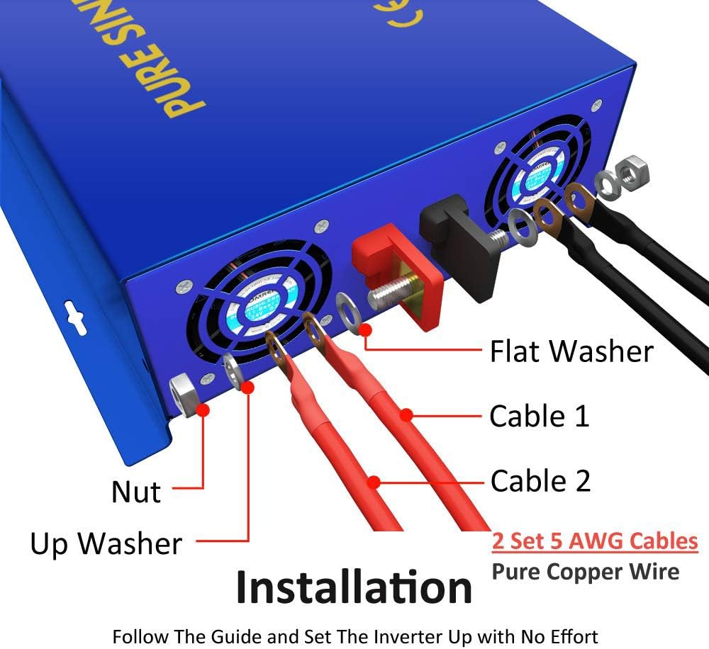 Pure Sine Wave Power Inverter 3000W 24V DC to AC 110V G800