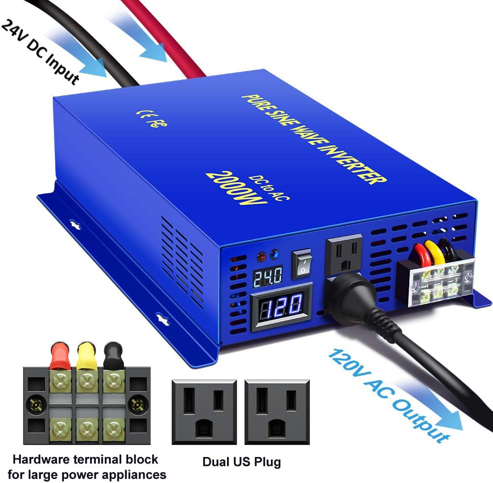 Pure Sine Wave Power Inverter 3000W 24V DC to AC 110V G800