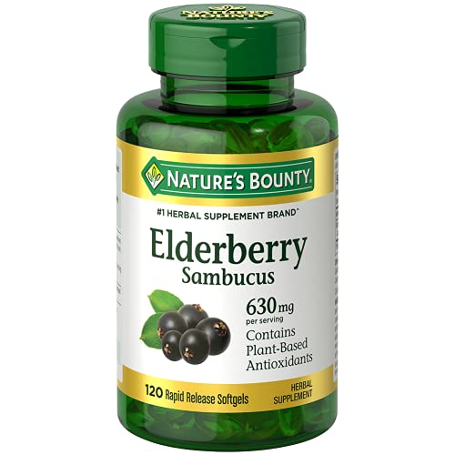 630 mg Elderberry Herbal Supplement Softgels, 120 Count Y6781