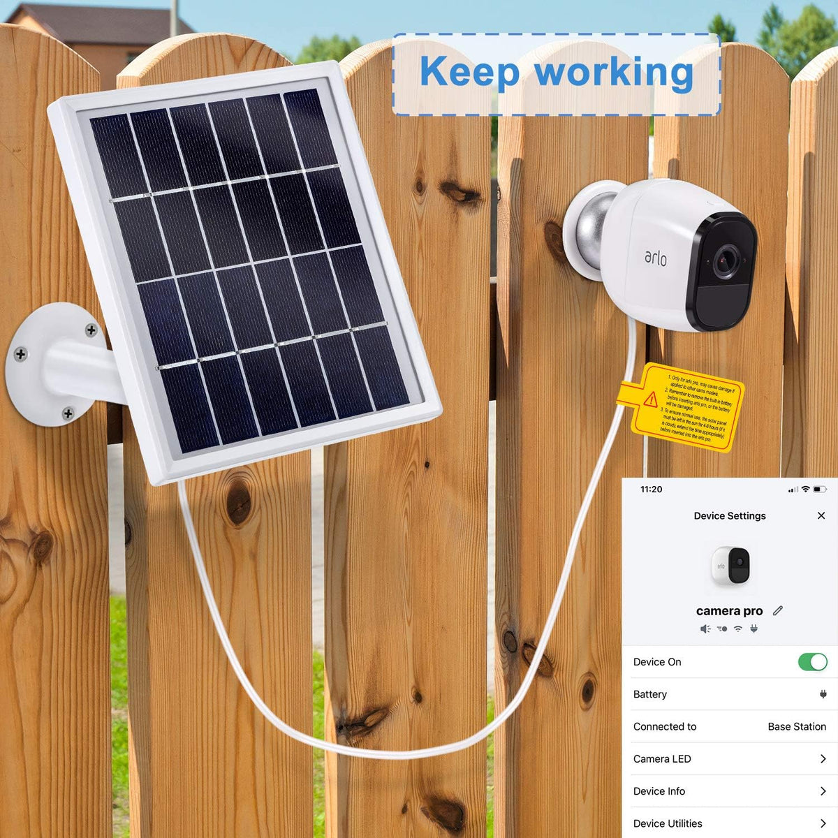 Solar Panel with Adjustable Mount Bracket, 12 Feet Cable (2 Pack) Q9958