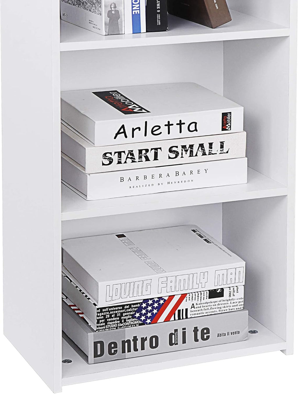 White 5-Shelf Wood Bookcase D394