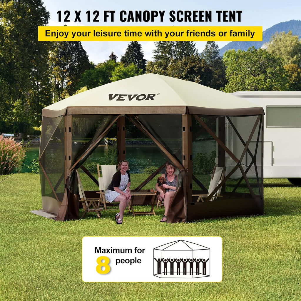 12x12 Foot Pop up Canopy Gazebo with Mesh Window and Carry Bag S17219