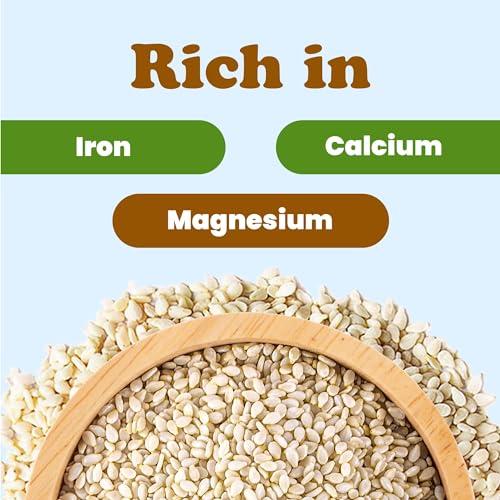 Hulled White Sesame Seeds, 1 Pound, Non-GMO, Kosher, Vegan, Unroasted, Bulk X397