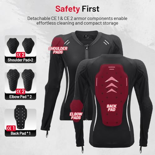 Women's Armored Motorcycle Shirt with CE Certified Protective Jacket Z50697