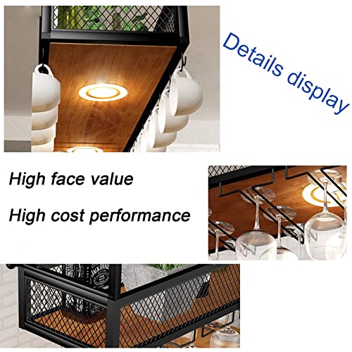Hanging Wine Rack, 1-layer Wrought Iron Shelving N60192