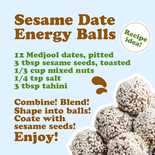 Hulled White Sesame Seeds, 1 Pound, Non-GMO, Kosher, Vegan, Unroasted, Bulk X397