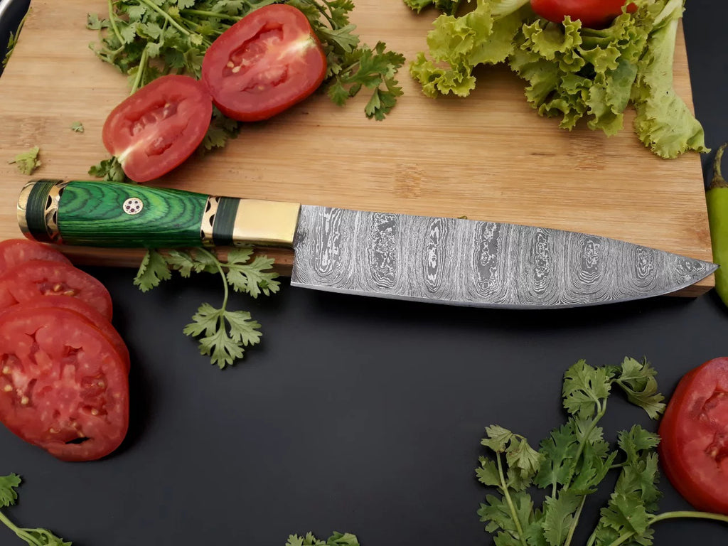 Handmade Damascus Chef Knife Fixed Blade R290