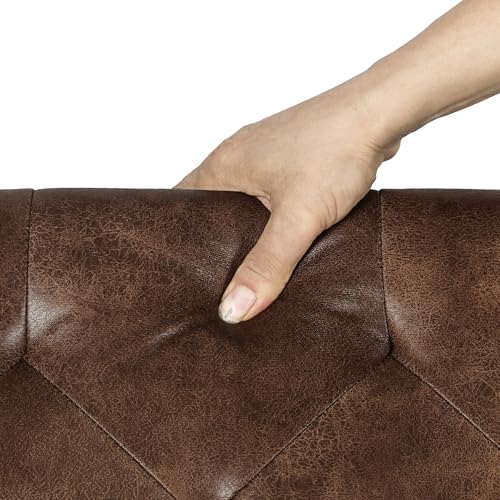 Dark Gray Fabric Storage Ottoman N505530