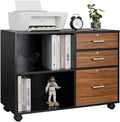 Black & White 3 Drawer Wood File Cabinet with Lock F474979