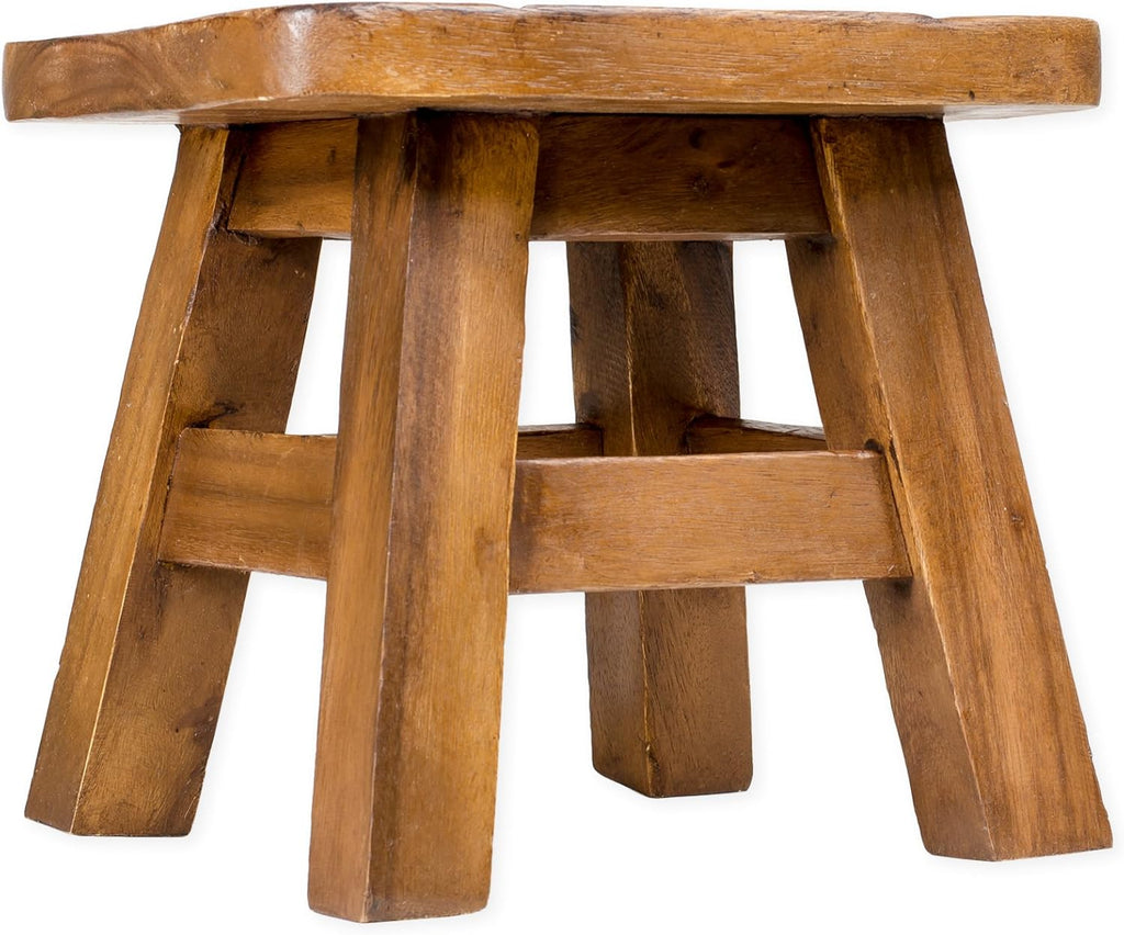 Hand Carved Acacia Hardwood Decorative Short Stool D183398