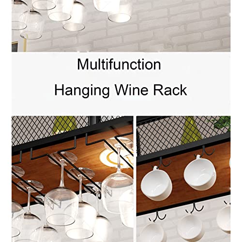 Hanging Wine Rack, 1-layer Wrought Iron Shelving N60192