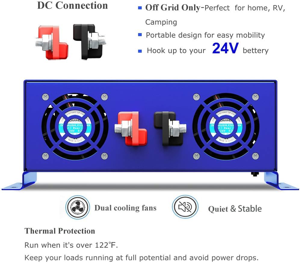 Pure Sine Wave Power Inverter 3000W 24V DC to AC 110V G800