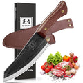 6.6 Inch High Carbon Steel Nakiri Knife with Leather Sheath B4267