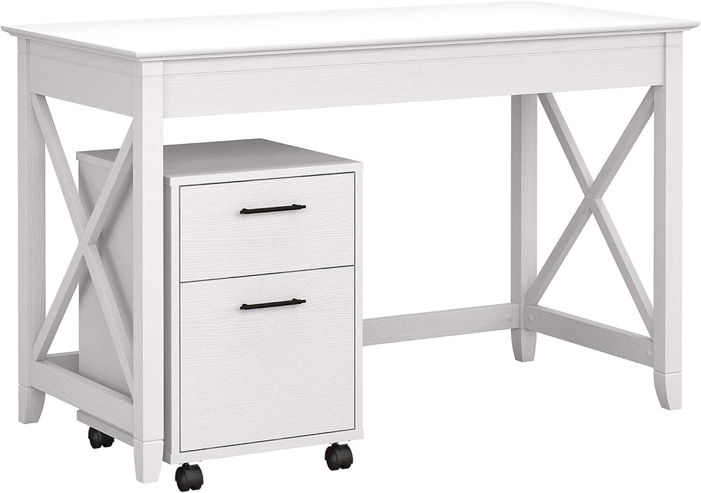 54W Computer Desk with Storage and 2 Drawer Mobile File Cabinet V7463
